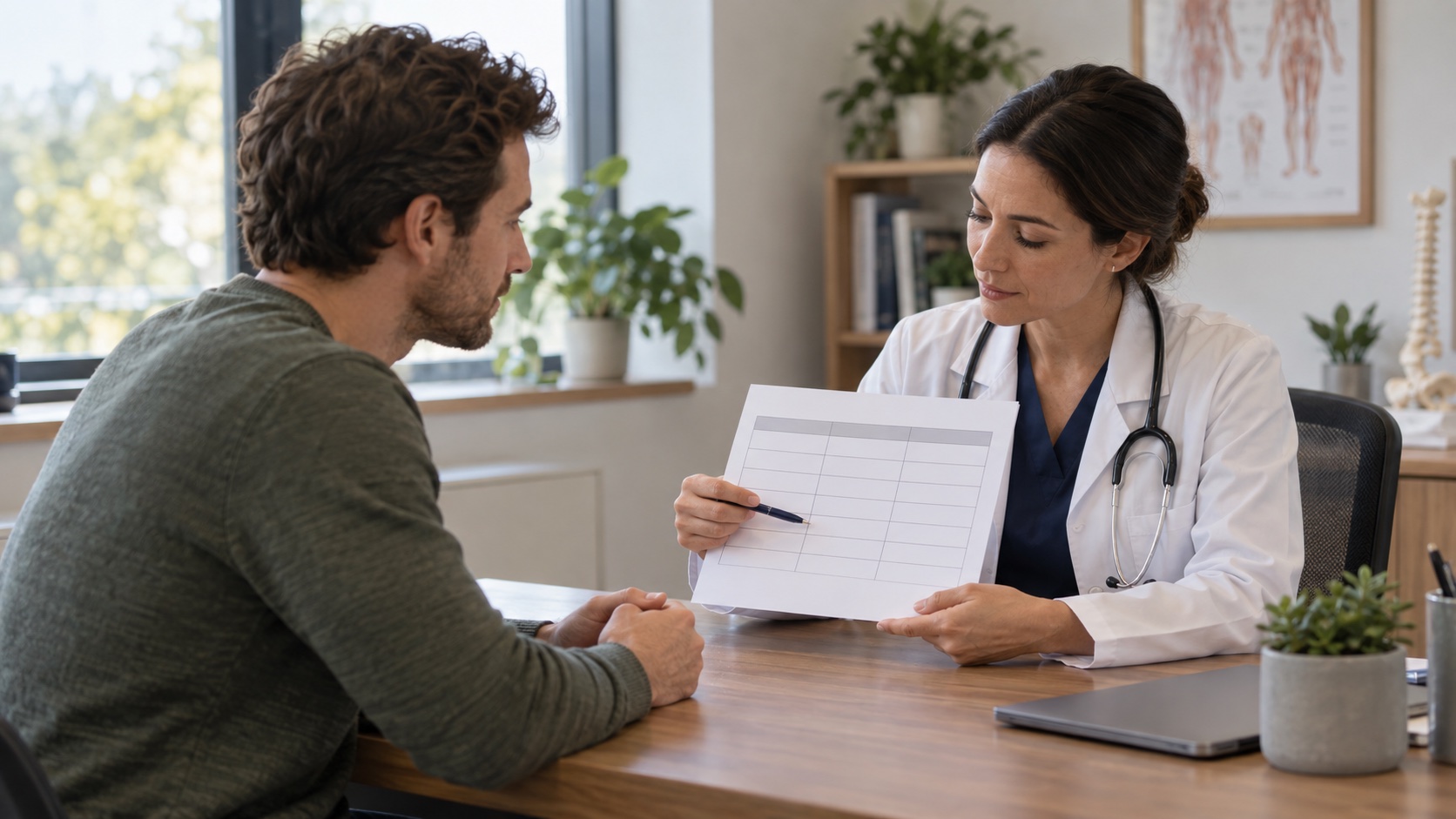 A person discusses cold exposure options with a clinician.