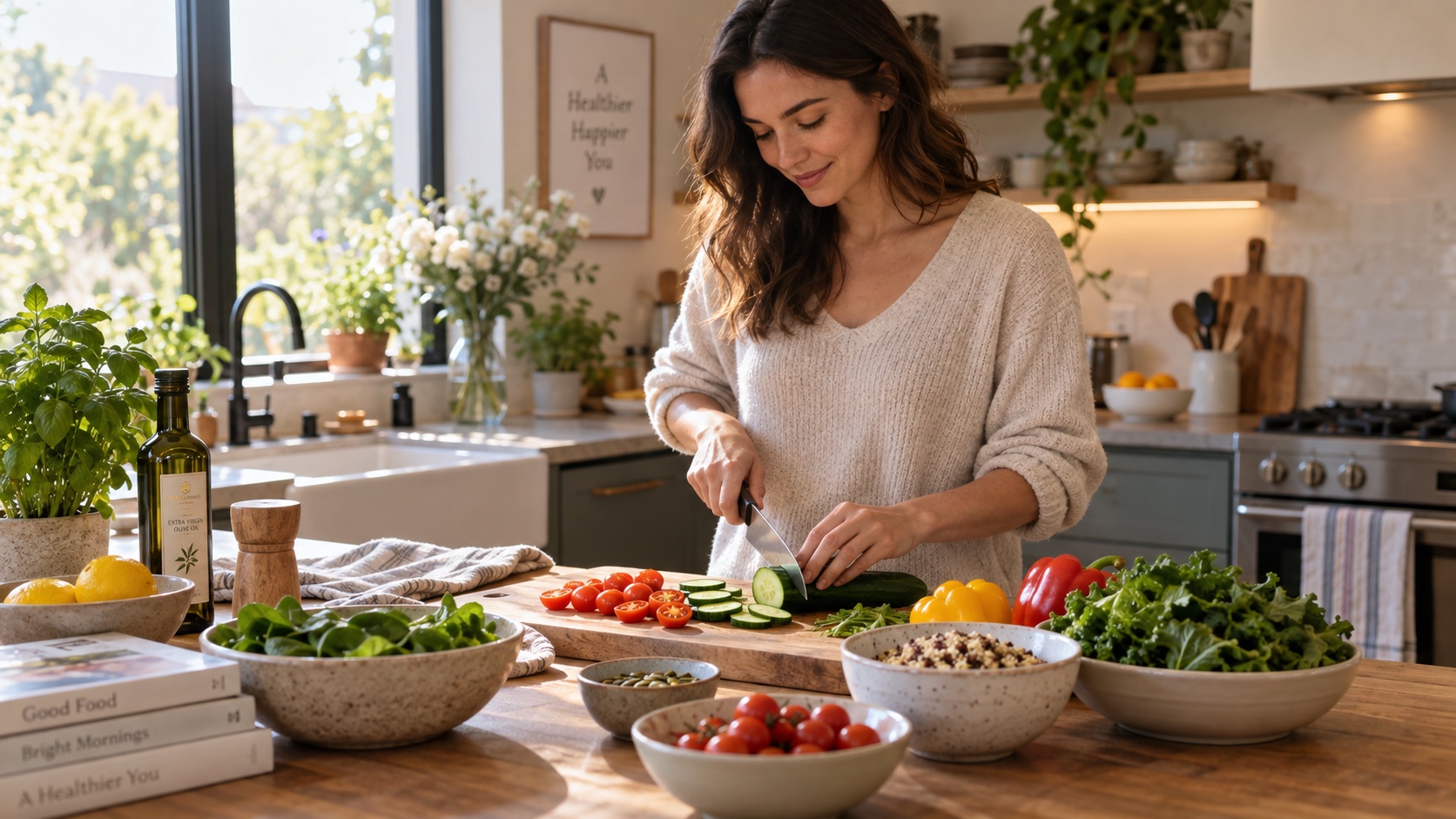 An adult prepares a simple meal in a home kitchen.