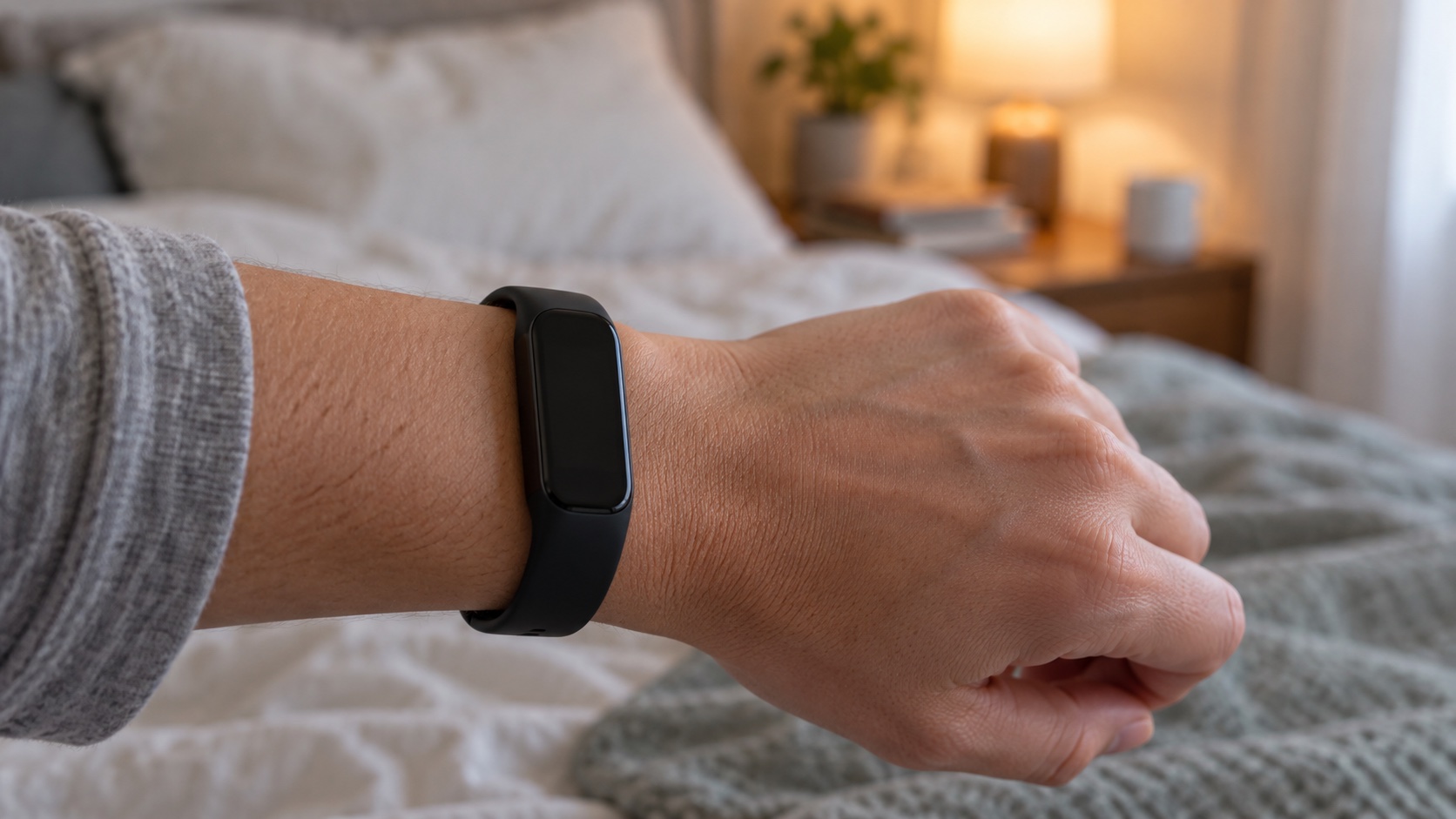 Plain wrist-worn device on an adult wrist.